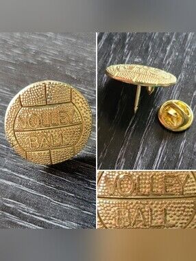 VOLLEYBALL Varsity High School Letterman Jacket Gold Tone Tack Pin, 0.75"x0.75"